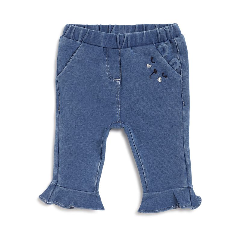 Girls Medium Blue Stretch Denim Long Trouser image number null
